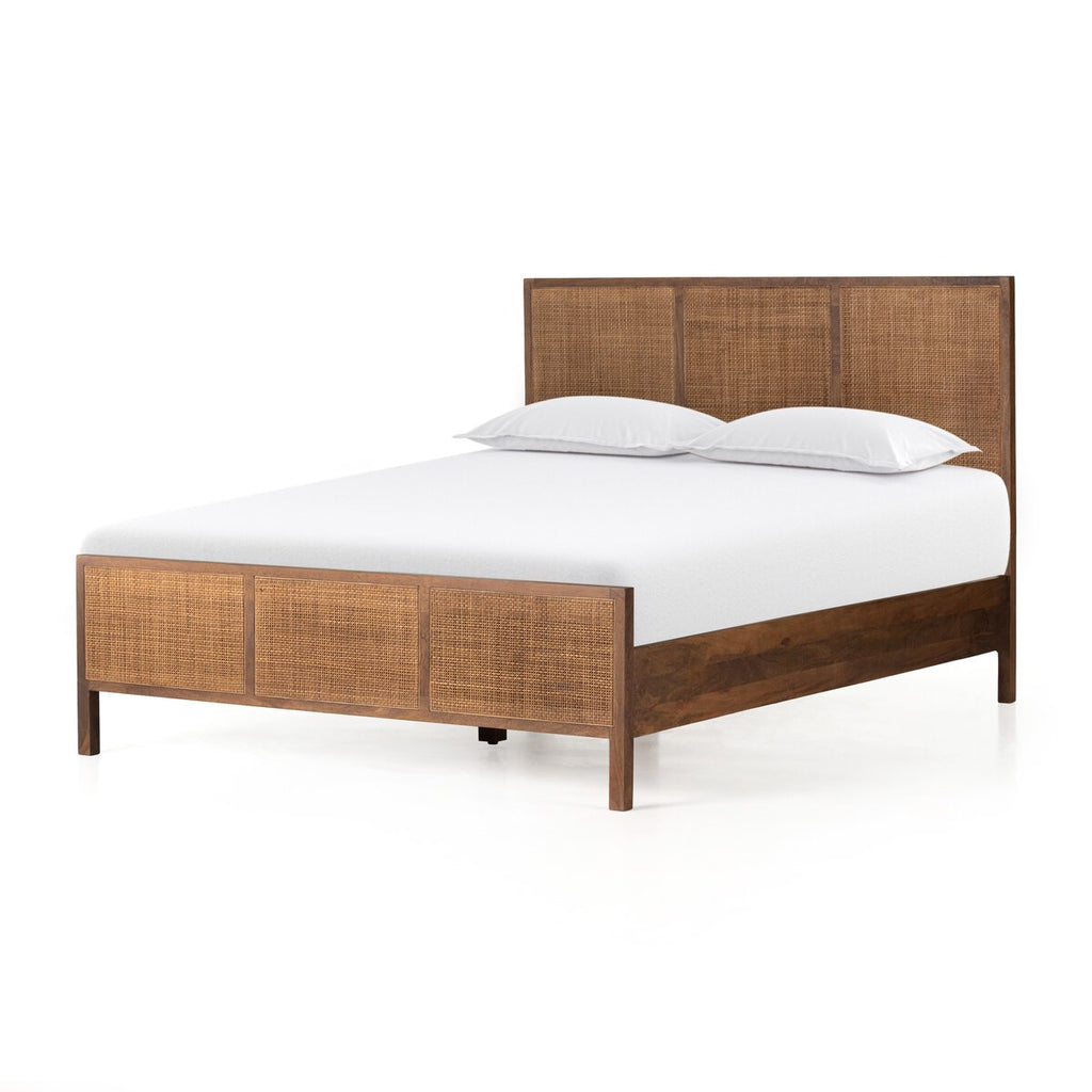 Caned Mano Bed, Brown Wash