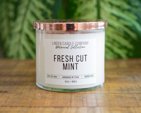 16oz Soy Candle Fresh Cut Mint Summer Candle - Sage InteriorsLinden Candle Companycandle