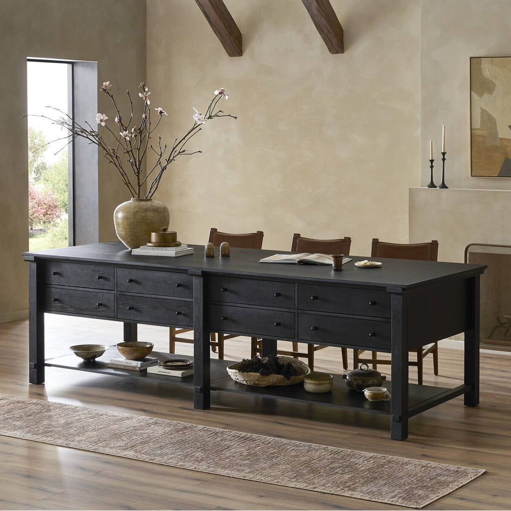 Gardendale  Black Oak Kitchen Island