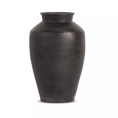 Aged Black Ceramic Vessel - Sage InteriorsFour Hands