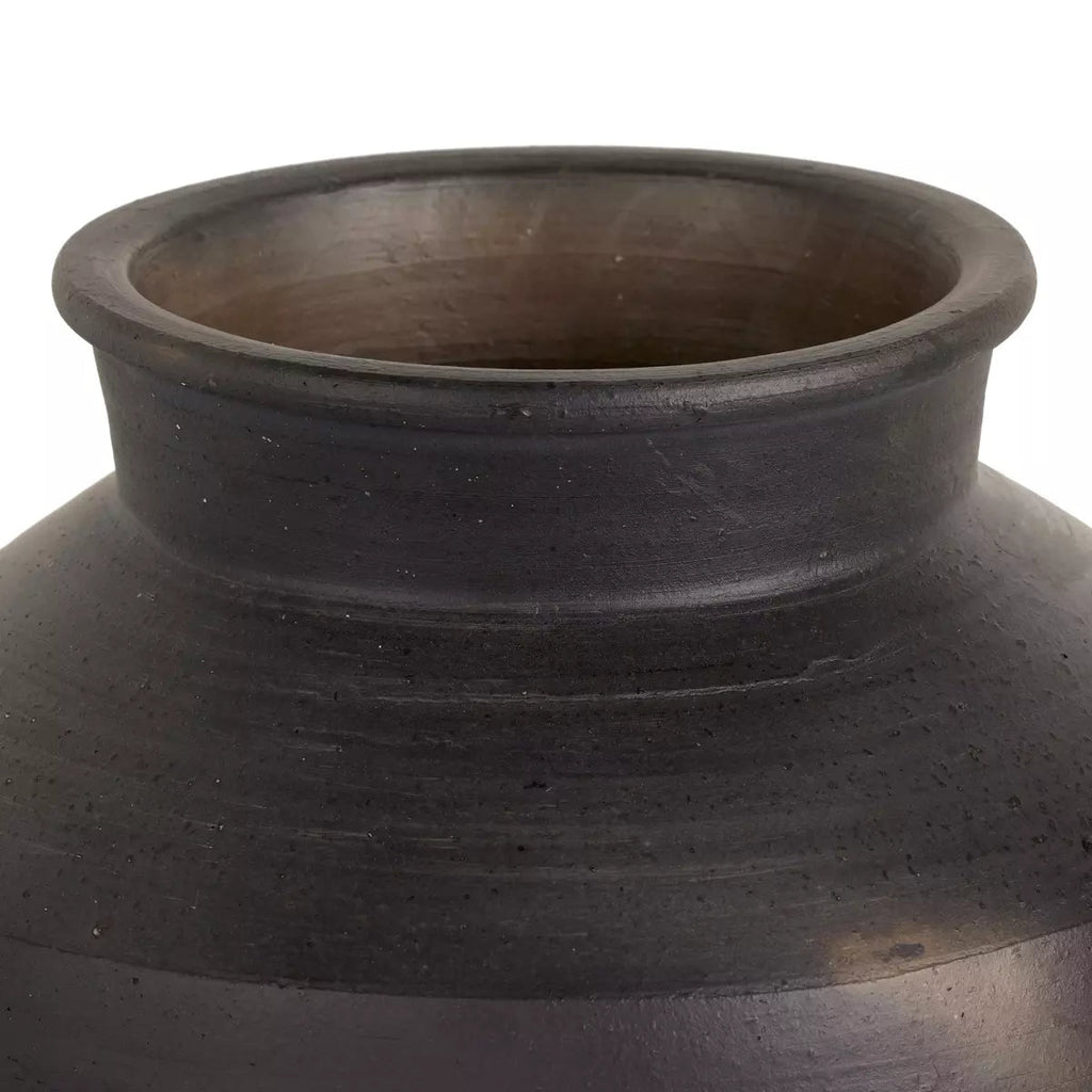 Aged Black Ceramic Vessel - Sage InteriorsFour Hands