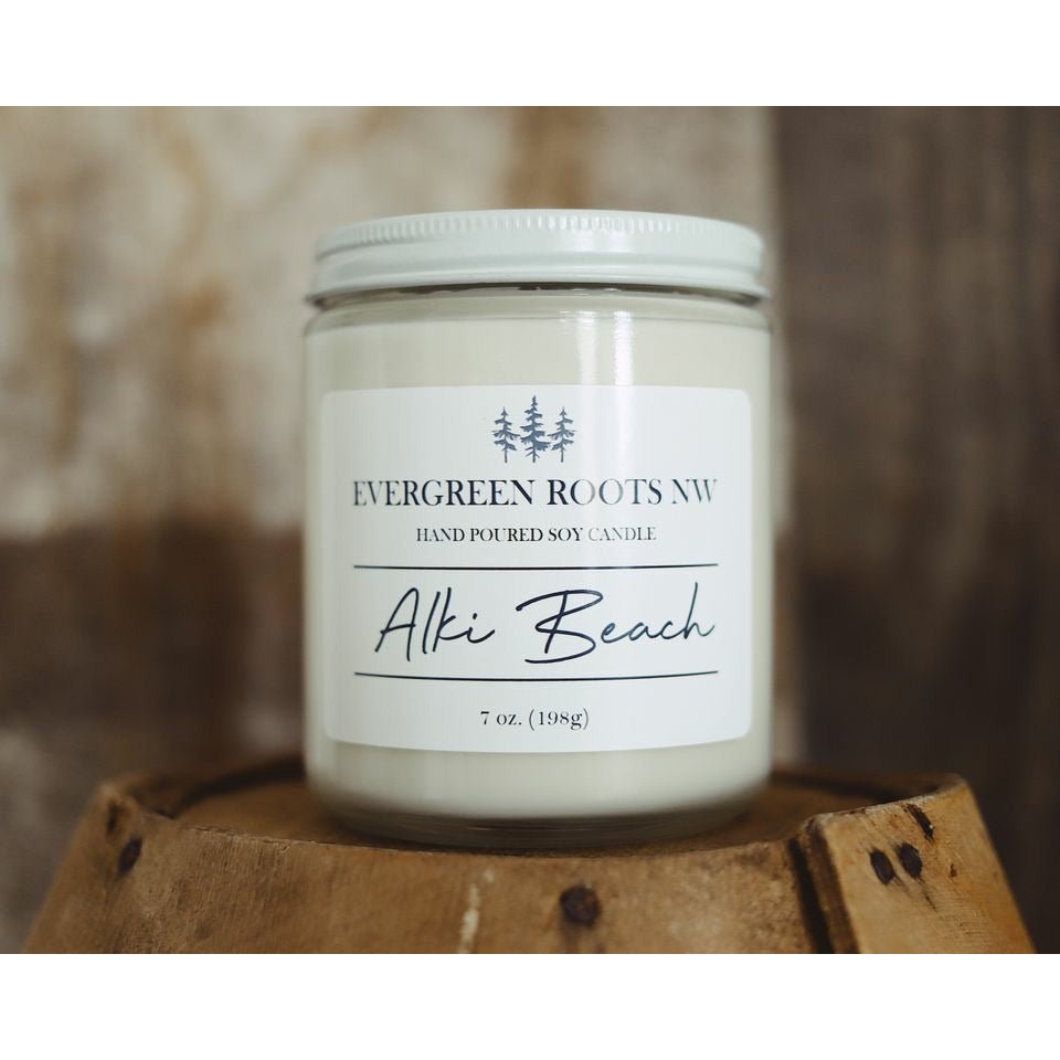 Alki Beach 8 Oz Soy Candle - Sage InteriorsEvergreen Roots NW