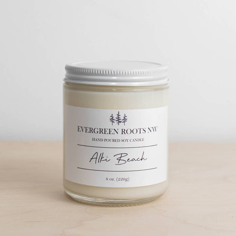 Alki Beach 8 Oz Soy Candle - Sage InteriorsEvergreen Roots NW