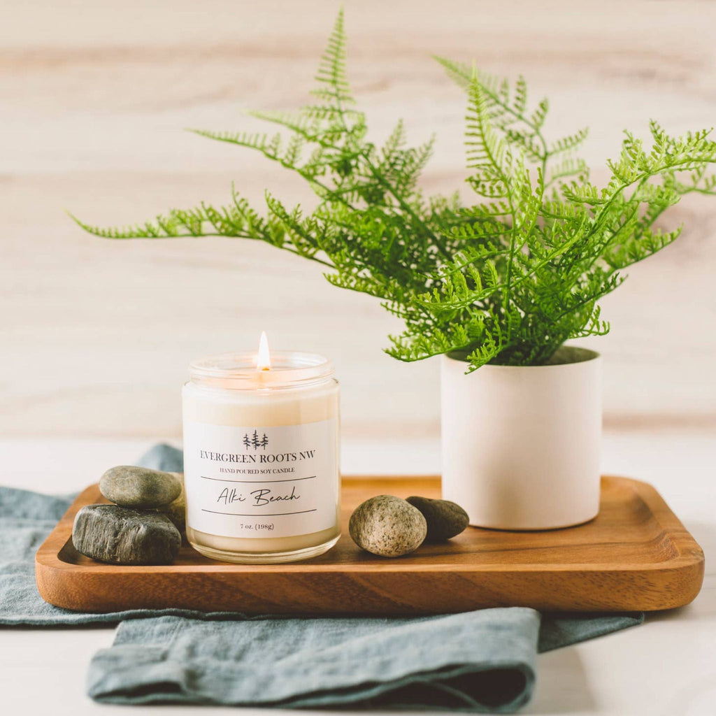 Alki Beach 8 Oz Soy Candle - Sage InteriorsEvergreen Roots NW