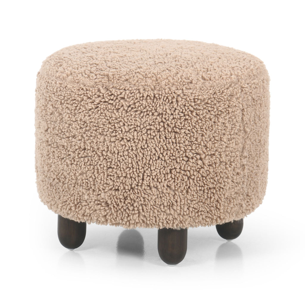 Anya Ottoman, Mongolian Faux Fur - Sage InteriorsFHOttoman