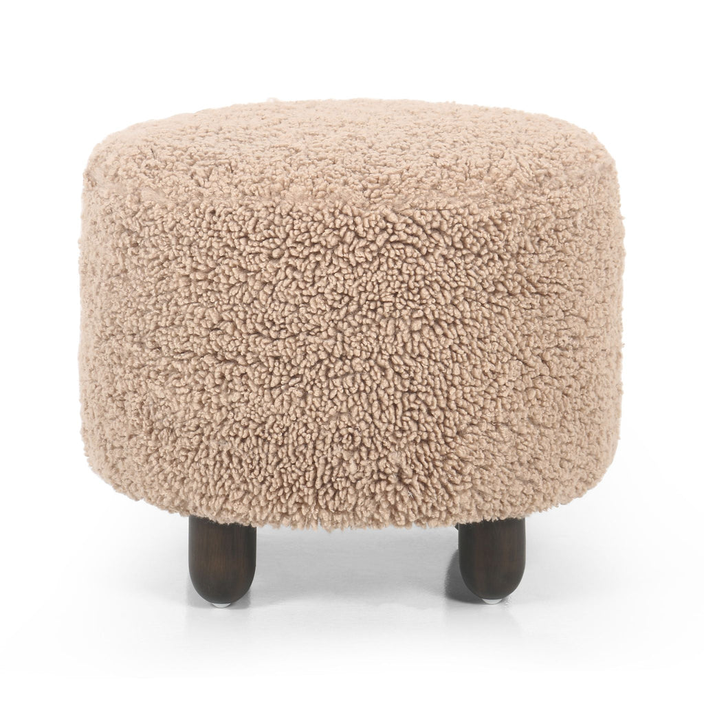 Anya Ottoman, Mongolian Faux Fur - Sage InteriorsFHOttoman