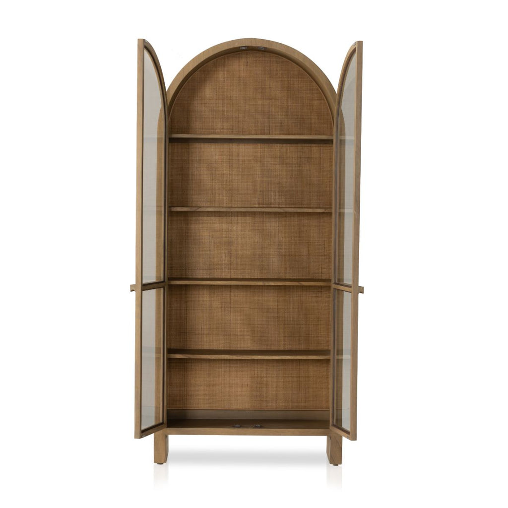 Arched Mindi Cabinet, Cane Backing - Sage InteriorsFHCabinet