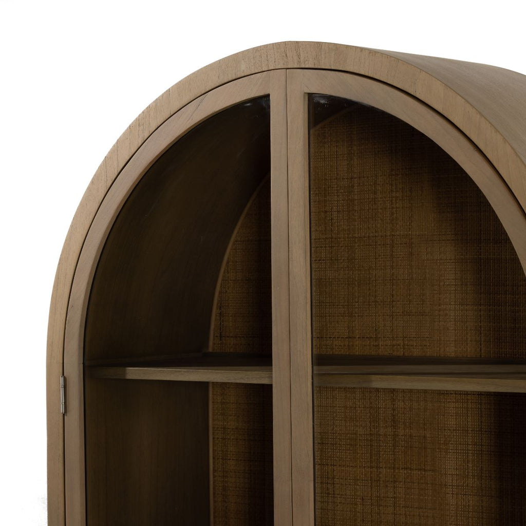 Arched Mindi Cabinet, Cane Backing - Sage InteriorsFHCabinet