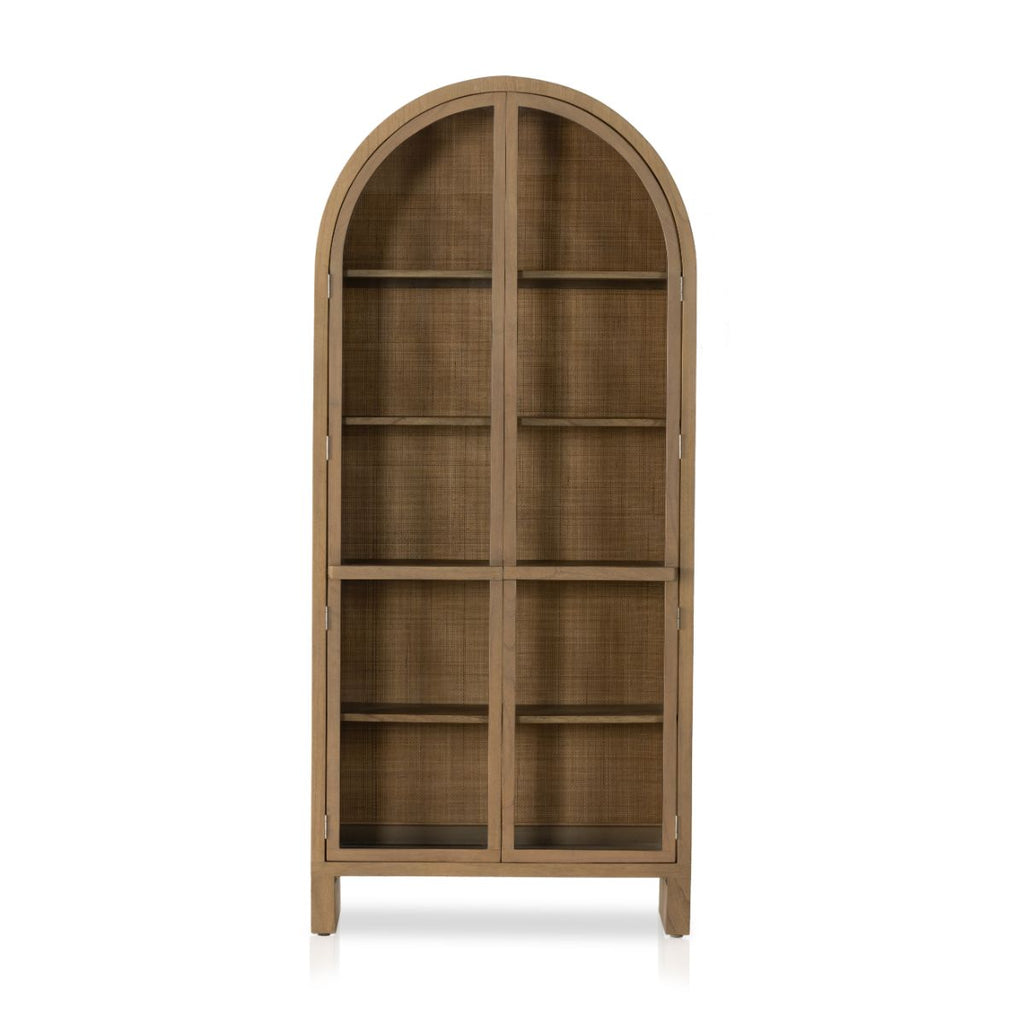 Arched Mindi Cabinet, Cane Backing - Sage InteriorsFHCabinet