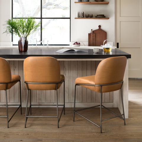 Art Deco Bar + Counter Stool, Butterscotch - Sage InteriorsFHTable & Bar Stools