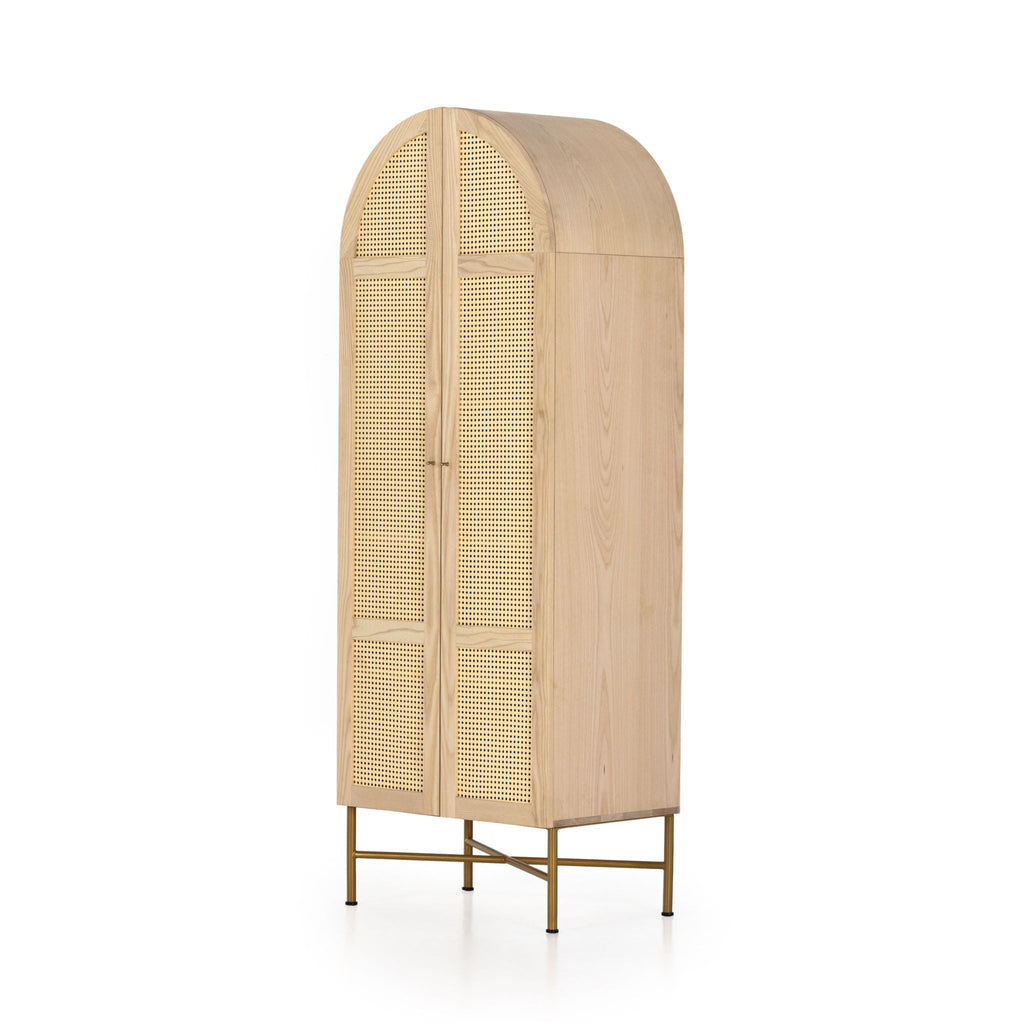 Ash Veneer Cane Cabinet - Sage InteriorsFHCabinet