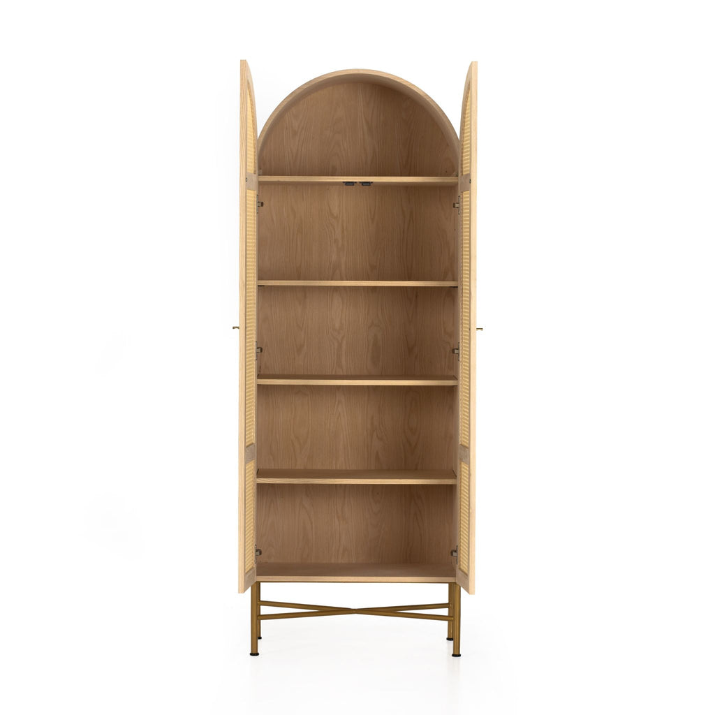 Ash Veneer Cane Cabinet - Sage InteriorsFHCabinet