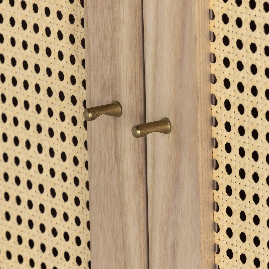 Ash Veneer Cane Cabinet - Sage InteriorsFHCabinet