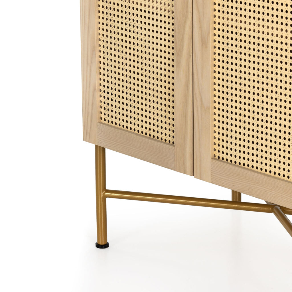 Ash Veneer Cane Cabinet - Sage InteriorsFHCabinet