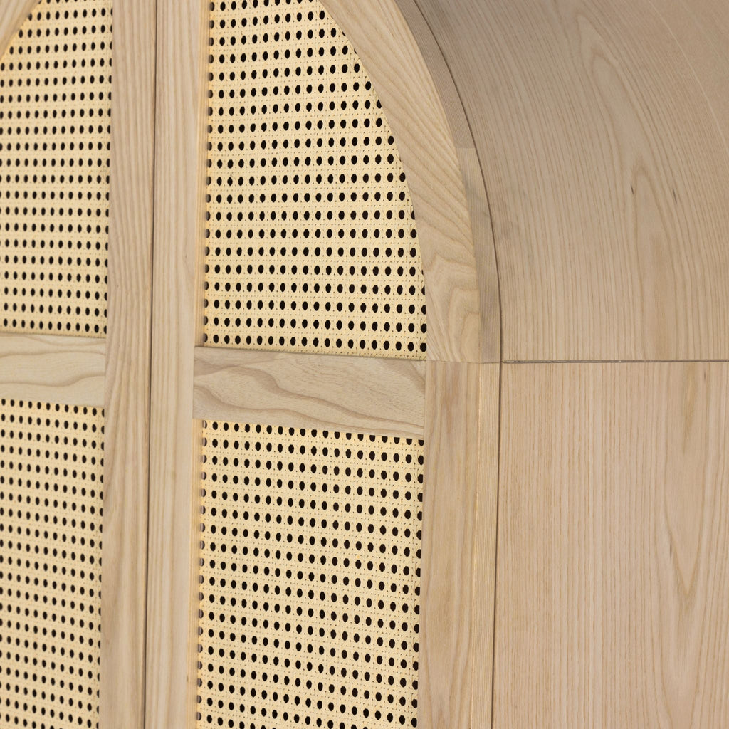 Ash Veneer Cane Cabinet - Sage InteriorsFHCabinet