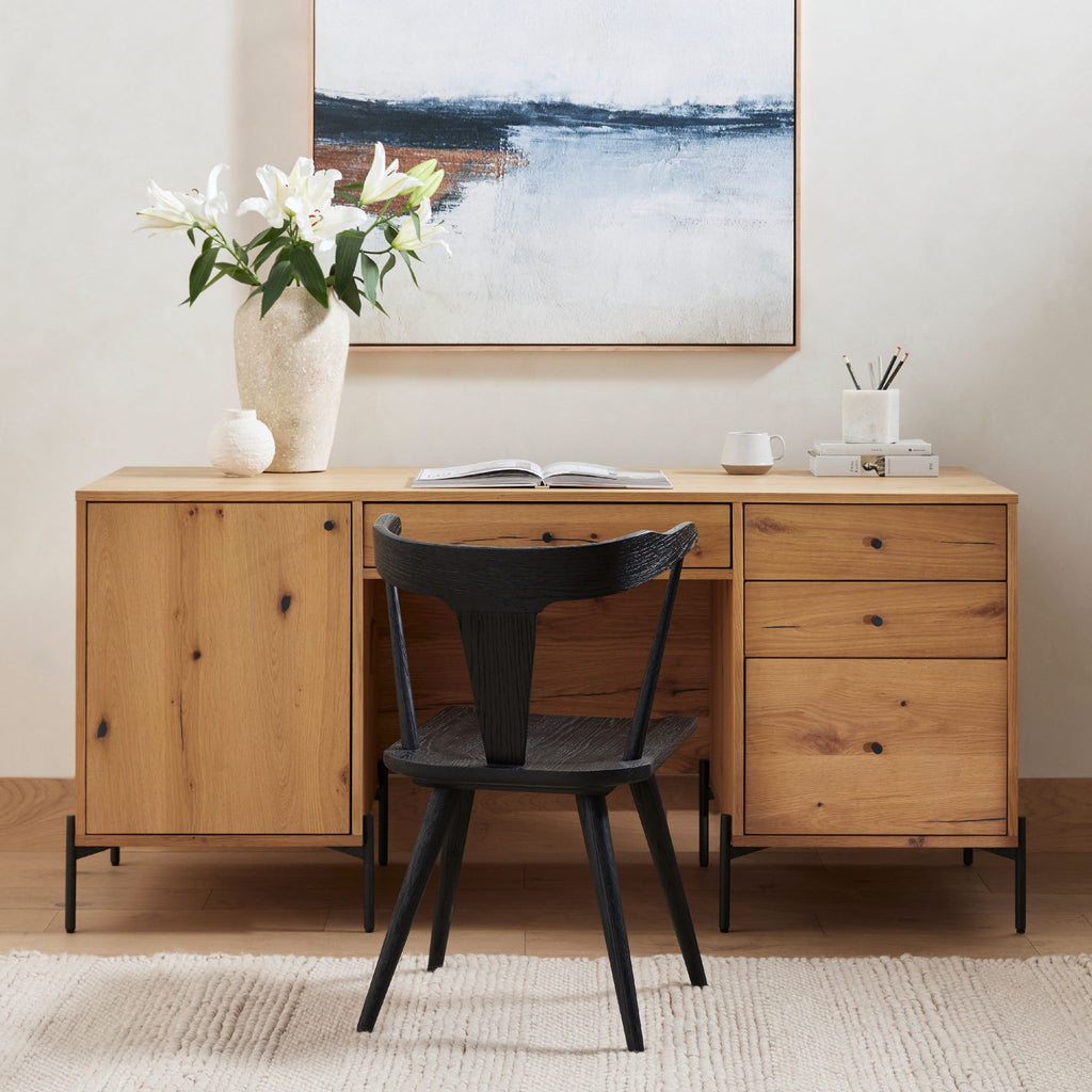 Aster Farmhouse Dining Chair, Black Oak - Sage InteriorsFH