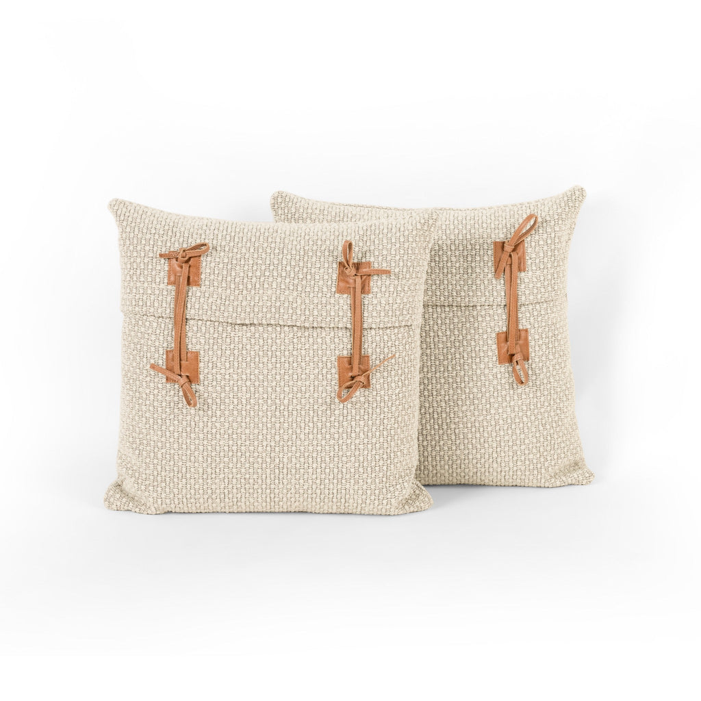 Austin Leather Tie Pillow - Set of 2 - Sage InteriorsFHpillow