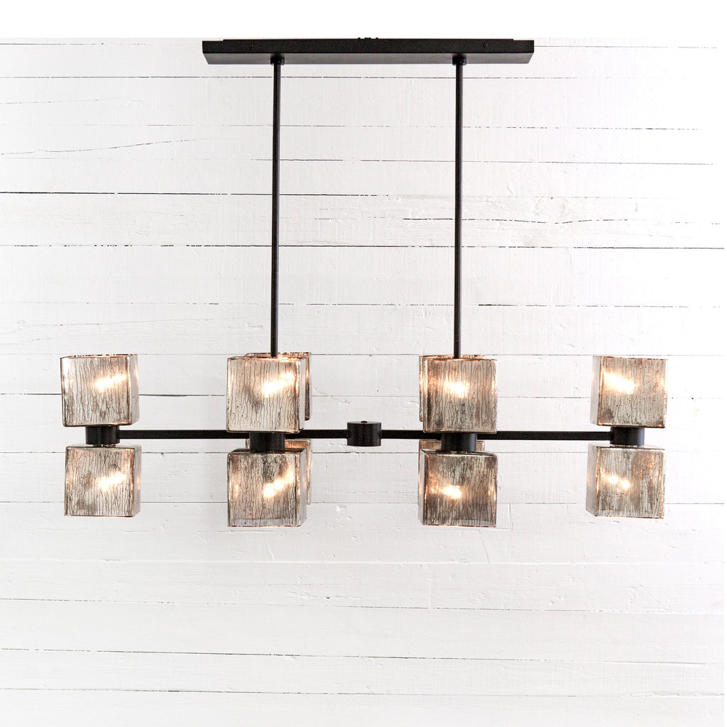 Ava Linear Chandelier, Antiqued Iron - Sage InteriorsFHChandelier