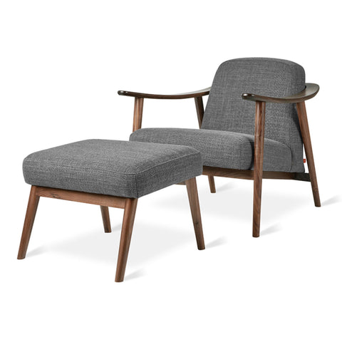 Baltic Chair and Ottoman with Walnut Frame - Sage InteriorsgusChair & Ottoman