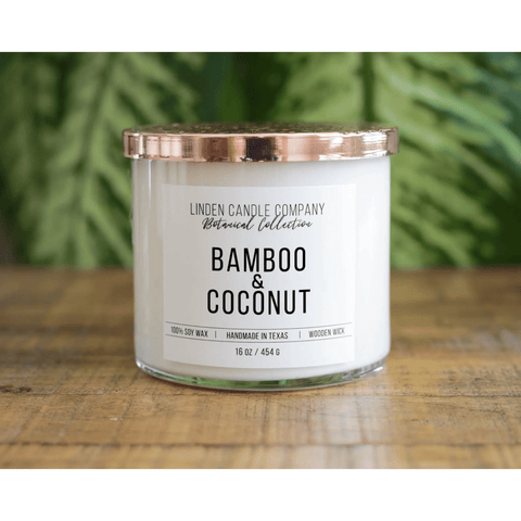 Bamboo & Cocunut Spring 16oz Candle - Sage InteriorsLinden Candle Company