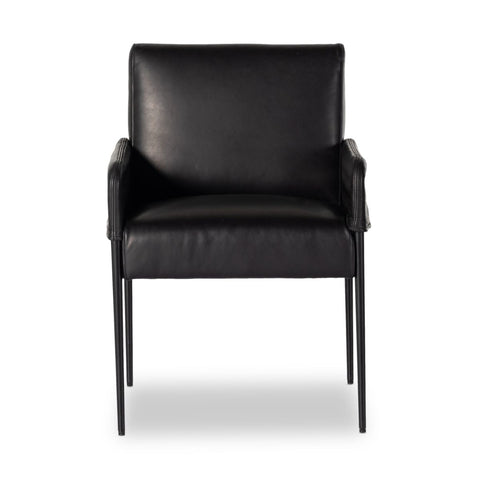 Bassano Dining Armchair, Antique Black Leather - Sage InteriorsFHDining Chair