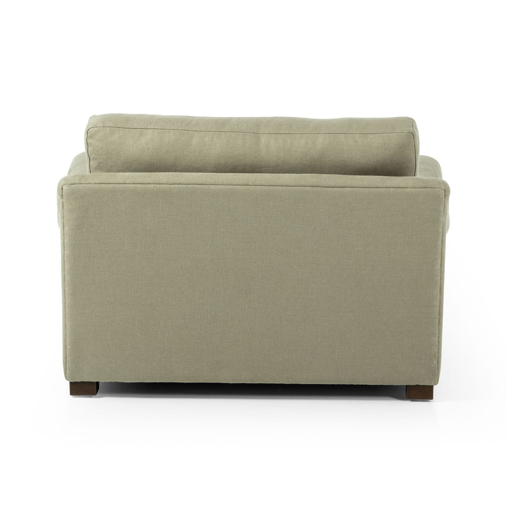 Belgian Linen™ Chair - and - a - Half with Ottoman, Brussels Khaki - Sage InteriorsFHChair & Ottoman