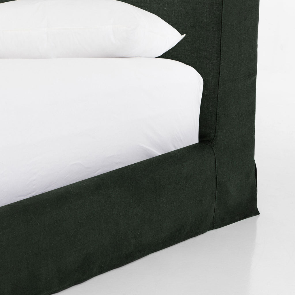 Belgian Linen™ Low Slipcover Bed, Brussels Pine - Sage InteriorsFHBeds & Bed Frames