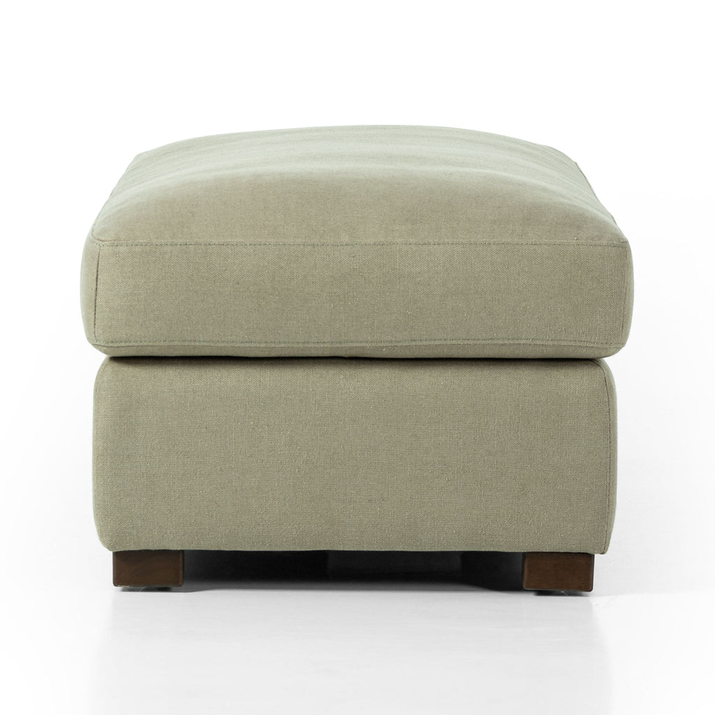 Belgian Linen™ Ottoman, Brussels Khaki - Sage InteriorsFHOttoman