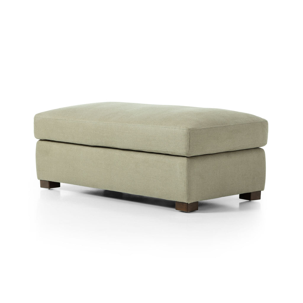 Belgian Linen™ Ottoman, Brussels Khaki - Sage InteriorsFHOttoman