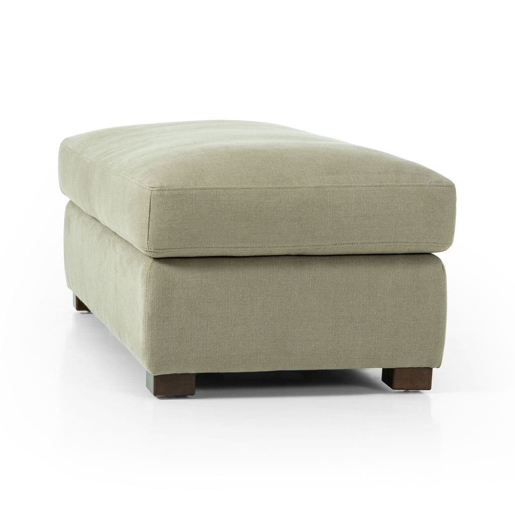 Belgian Linen™ Ottoman, Brussels Khaki - Sage InteriorsFHOttoman