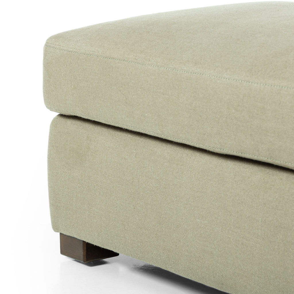 Belgian Linen™ Ottoman, Brussels Khaki - Sage InteriorsFHOttoman