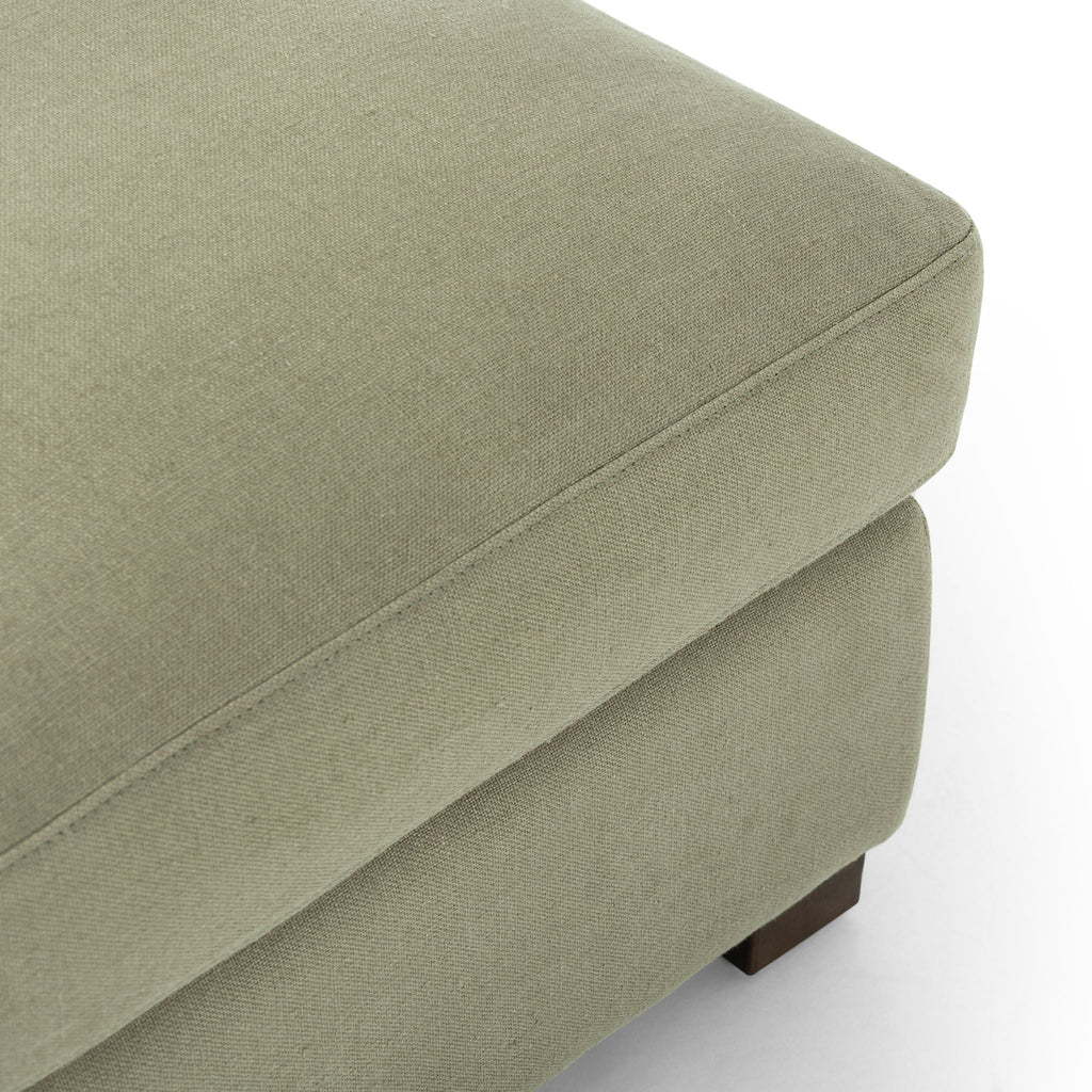 Belgian Linen™ Ottoman, Brussels Khaki - Sage InteriorsFHOttoman