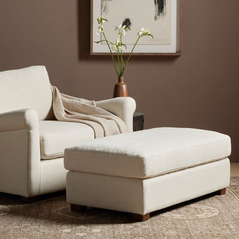 Belgian Linen™ Ottoman, Brussels Natural - Sage InteriorsFHOttoman