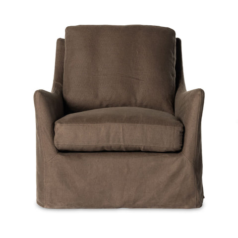 Belgian Linen™ Slipcover Swivel Chair, Brussels Coffee - Sage InteriorsFHAccent Chair