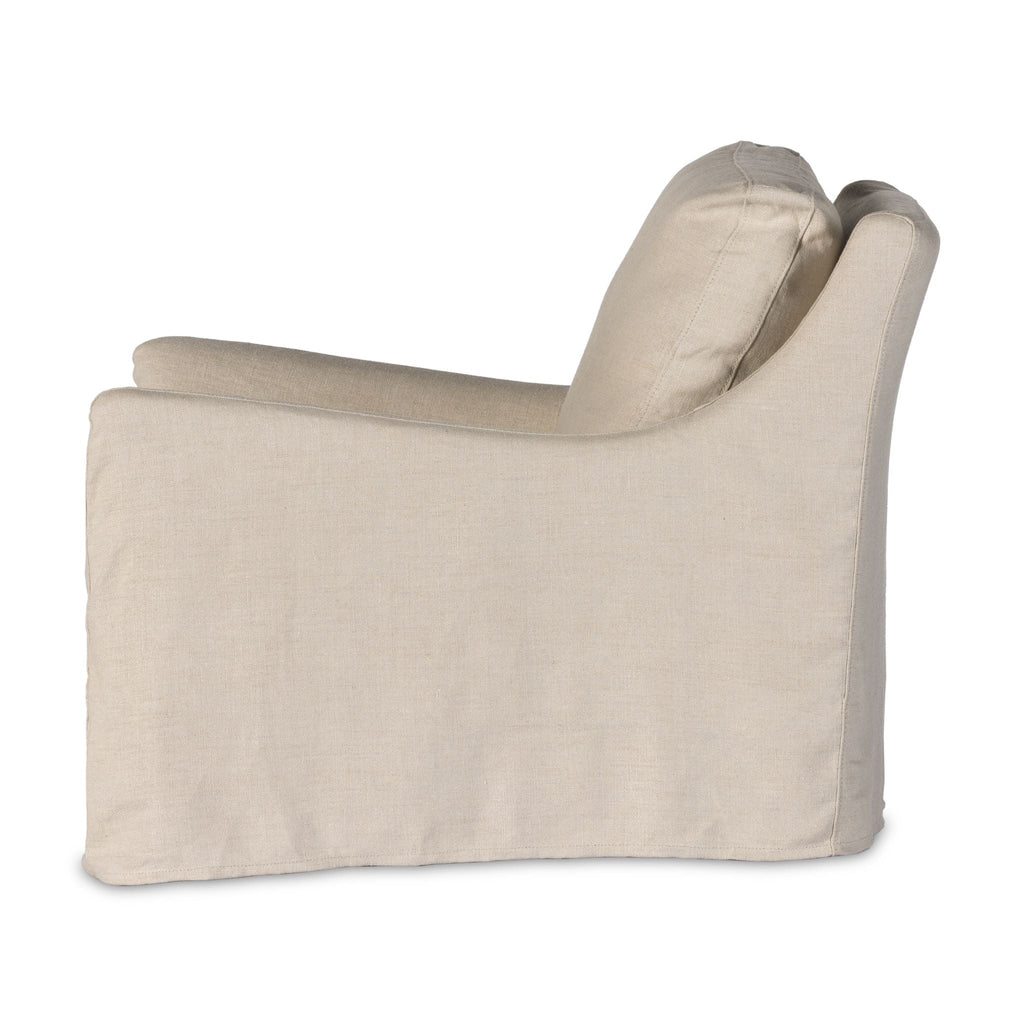 Belgian Linen™ Slipcover Swivel Chair, Brussels Natural - Sage InteriorsFHAccent Chair