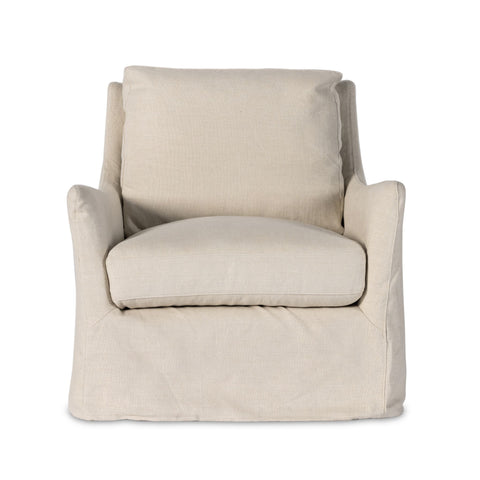 Belgian Linen™ Slipcover Swivel Chair, Brussels Natural - Sage InteriorsFHAccent Chair