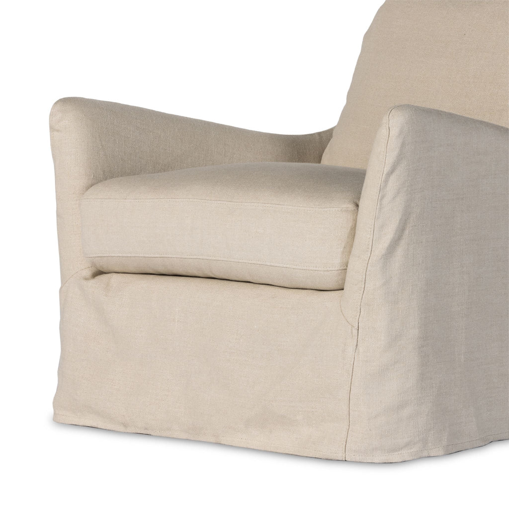 Belgian Linen™ Slipcover Swivel Chair, Brussels Natural - Sage InteriorsFHAccent Chair