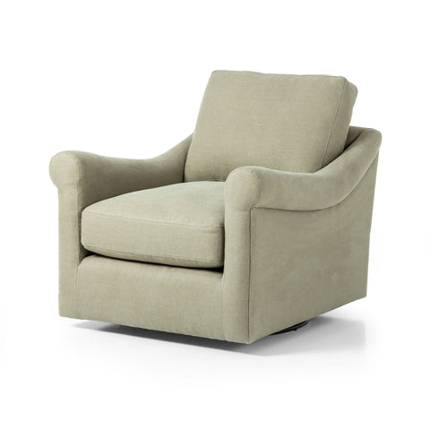 Belgian Linen™ Swivel Chair, Brussels Khaki - Sage InteriorsFHAccent Chair