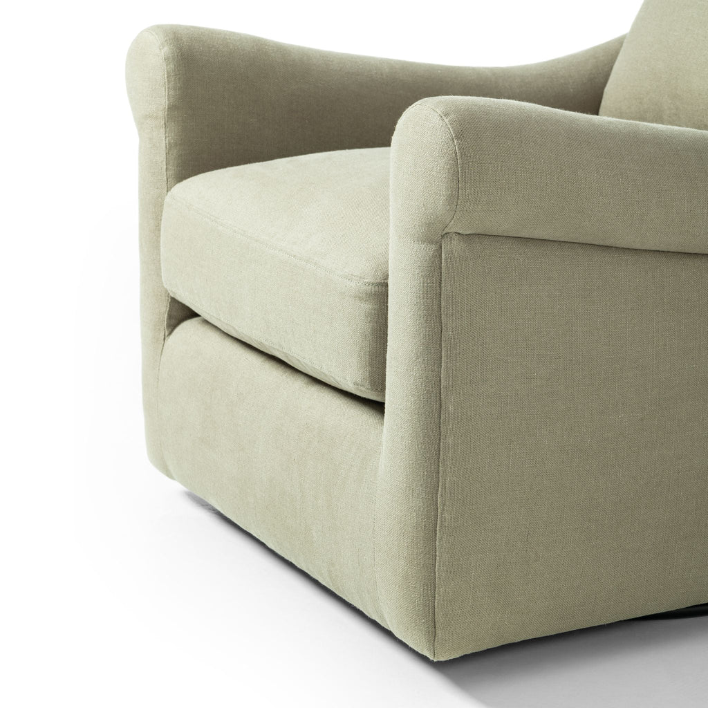 Belgian Linen™ Swivel Chair, Brussels Khaki - Sage InteriorsFHAccent Chair