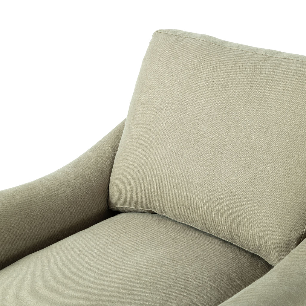 Belgian Linen™ Swivel Chair, Brussels Khaki - Sage InteriorsFHAccent Chair