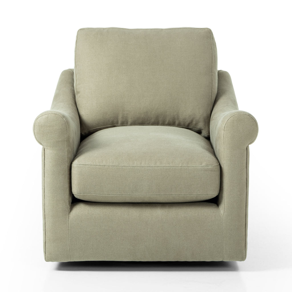 Belgian Linen™ Swivel Chair, Brussels Khaki - Sage InteriorsFHAccent Chair