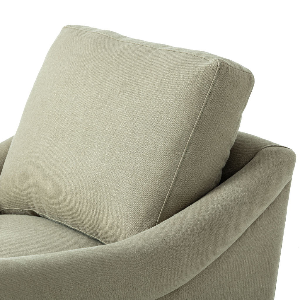 Belgian Linen™ Swivel Chair, Brussels Khaki - Sage InteriorsFHAccent Chair