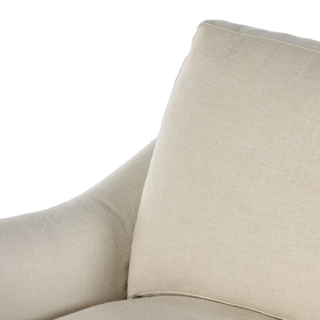 Belgian Linen™ Swivel Chair, Brussels Natural - Sage InteriorsFHAccent Chair