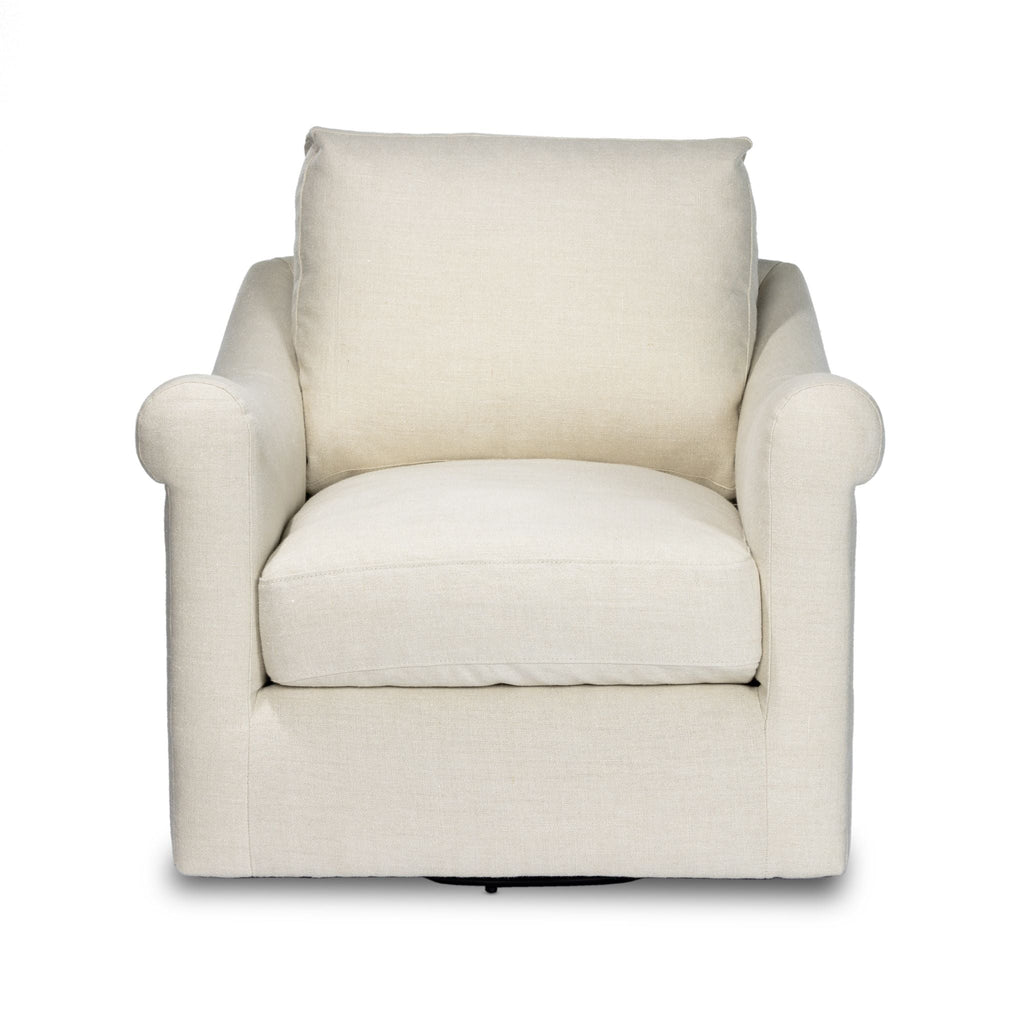 Belgian Linen™ Swivel Chair, Brussels Natural - Sage InteriorsFHAccent Chair