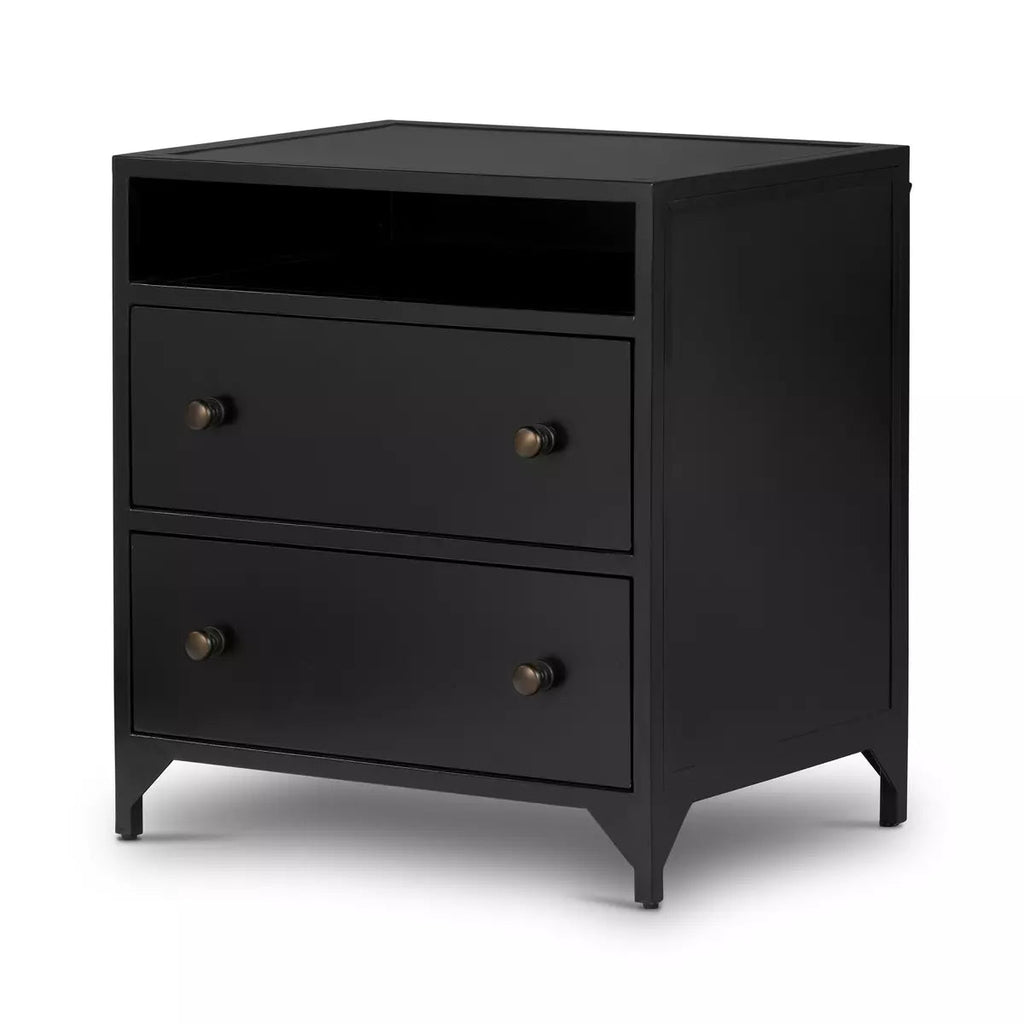 Black Iron 2 Drawer Nightstand - Sage InteriorsFour HandsNightstands