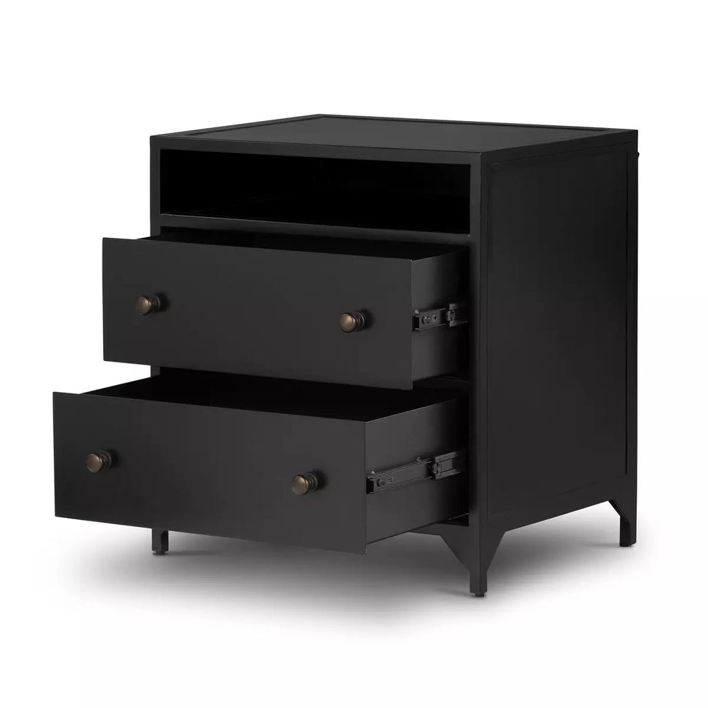 Black Iron 2 Drawer Nightstand - Sage InteriorsFour HandsNightstands