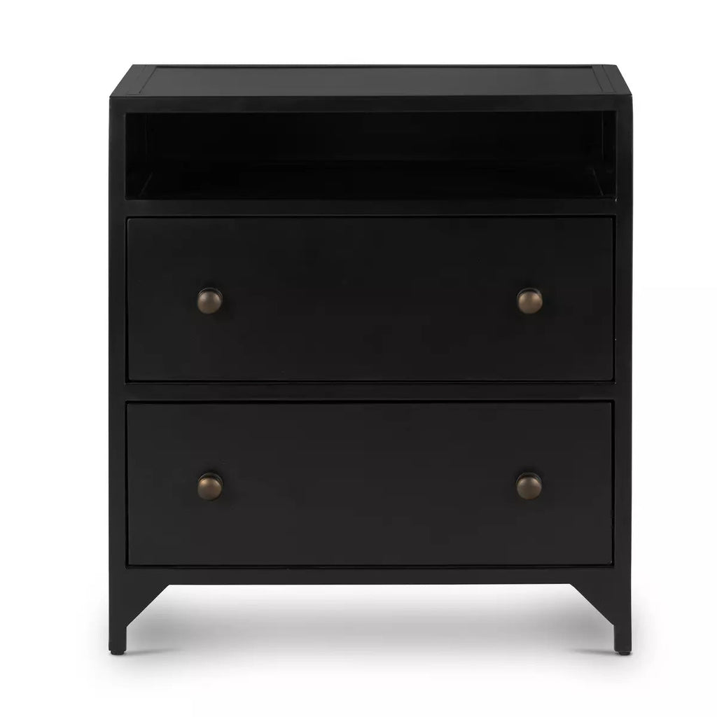 Black Iron 2 Drawer Nightstand - Sage InteriorsFour HandsNightstands