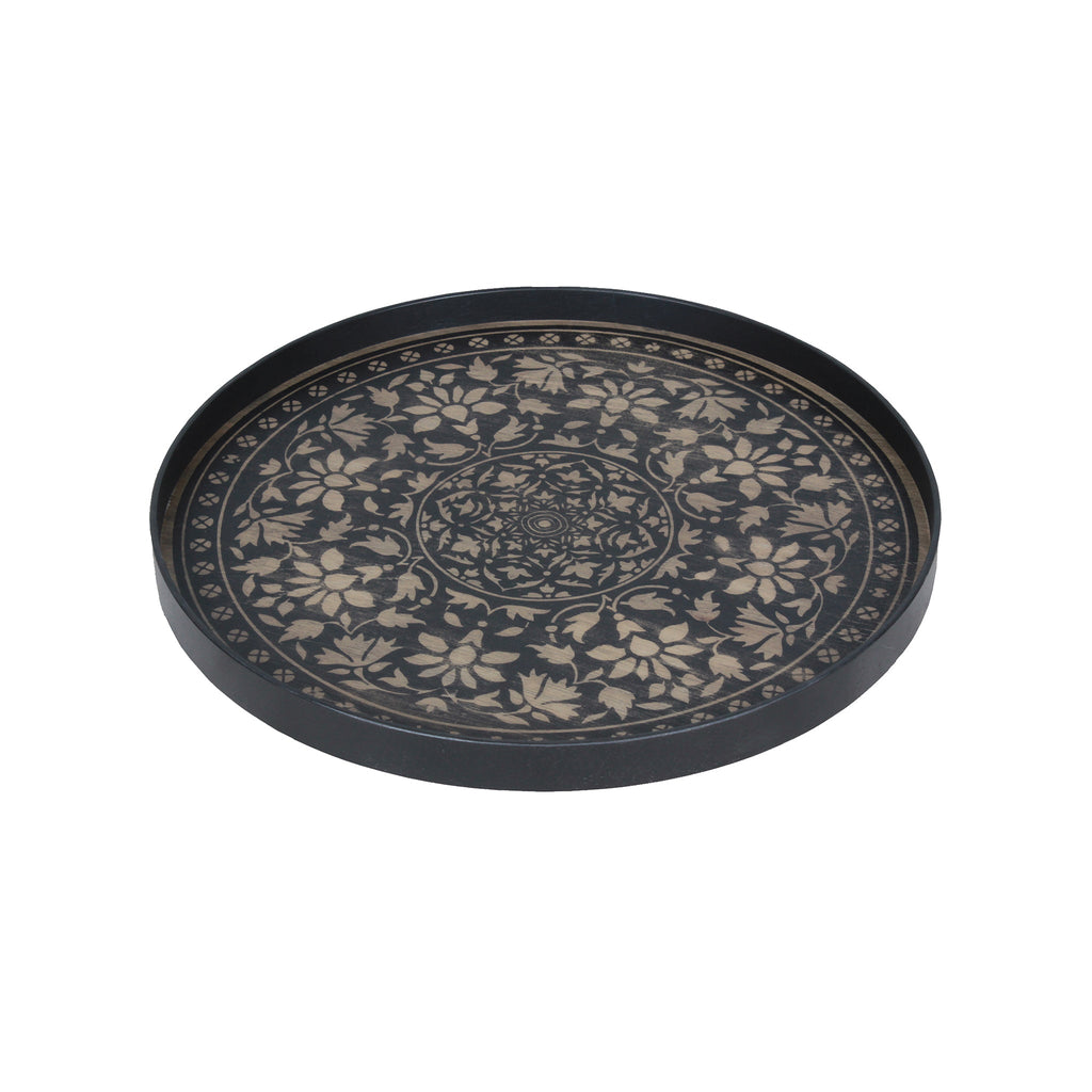 Black Marrakesh Wooden Tray 24 x 24 x 2 - Sage InteriorsNotre Monde