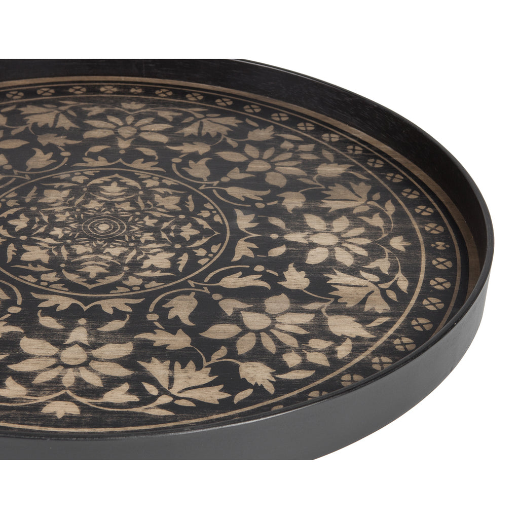 Black Marrakesh Wooden Tray 24 x 24 x 2 - Sage InteriorsNotre Monde