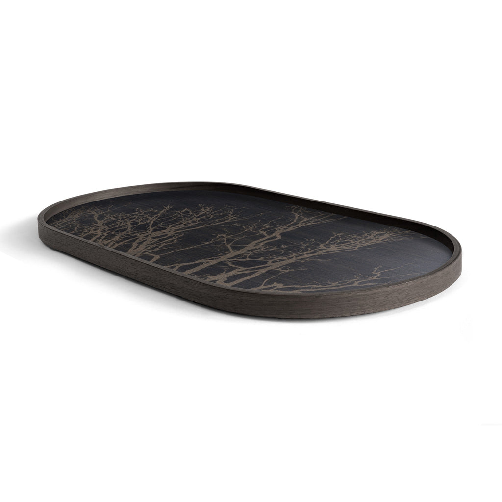 Black Tree Oblong Tray - Sage Interiorsethnicrafttray